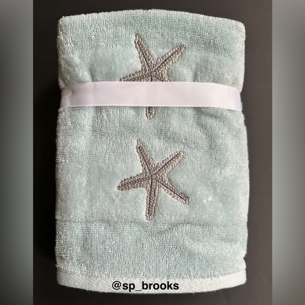 🎁Coastal Collection Starhilo Bath Towel Set - 6 Pieces - Ocean Blue - Picture 4 of 6